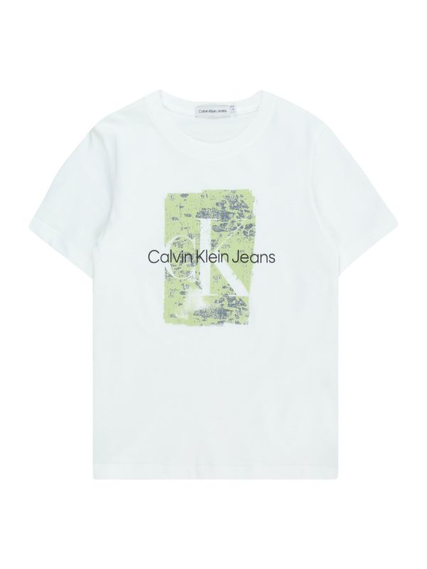 Calvin Klein Jeans Calvin Klein Jeans Majica 'SECOND SKIN'  svetlo zelena / črna / bela