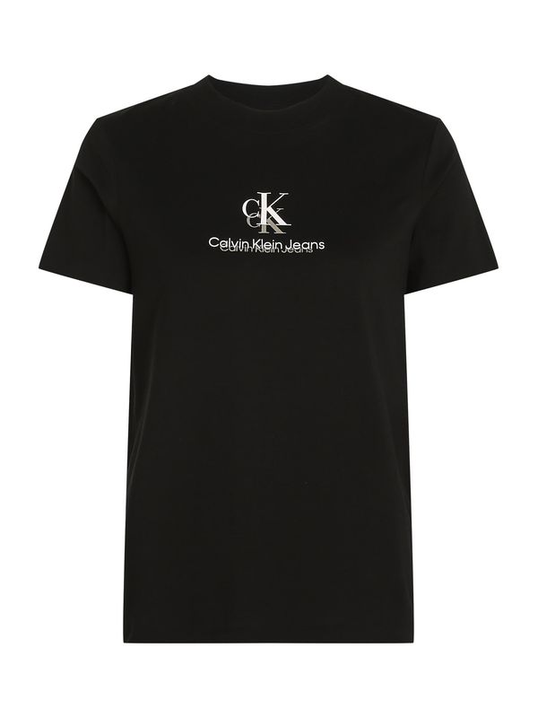 Calvin Klein Jeans Calvin Klein Jeans Majica 'SHADOW'  svetlo bež / črna / bela