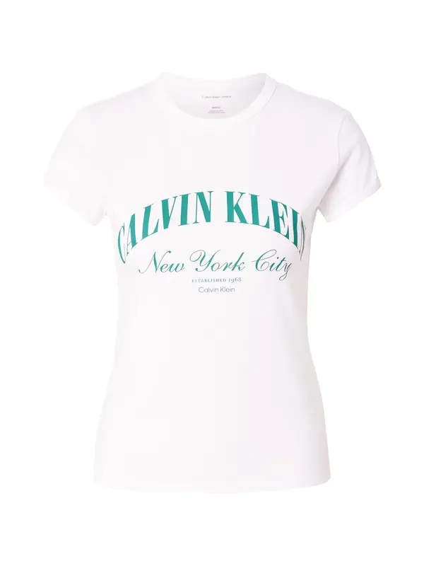 Calvin Klein Jeans Calvin Klein Jeans Majica  smaragd / bela