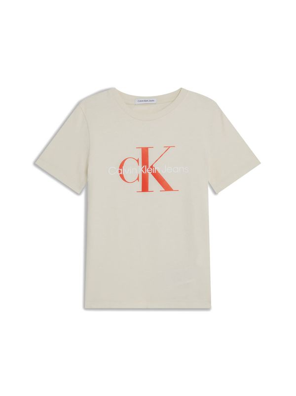 Calvin Klein Jeans Calvin Klein Jeans Majica  svetlo bež / rdeča / bela