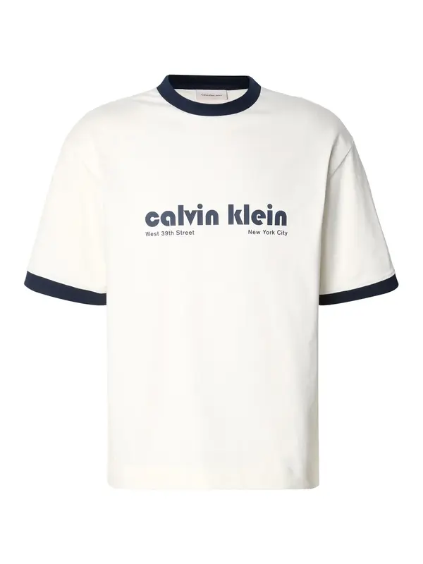 Calvin Klein Jeans Calvin Klein Jeans Majica  svetlo bež / temno modra