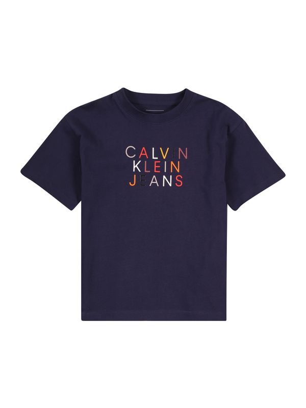 Calvin Klein Jeans Calvin Klein Jeans Majica  temno modra / oranžna / rdeča / bela