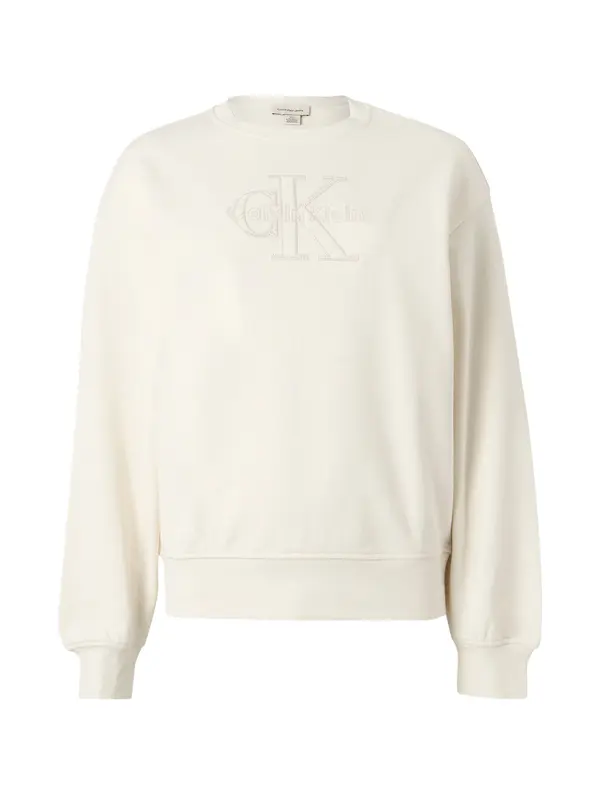 Calvin Klein Jeans Calvin Klein Jeans Majica 'Textured Embroidery'  bela / off-bela