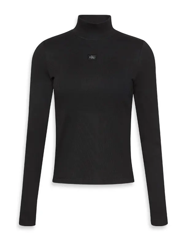 Calvin Klein Jeans Calvin Klein Jeans Majica 'Turtleneck Long Sleeve'  temno rjava
