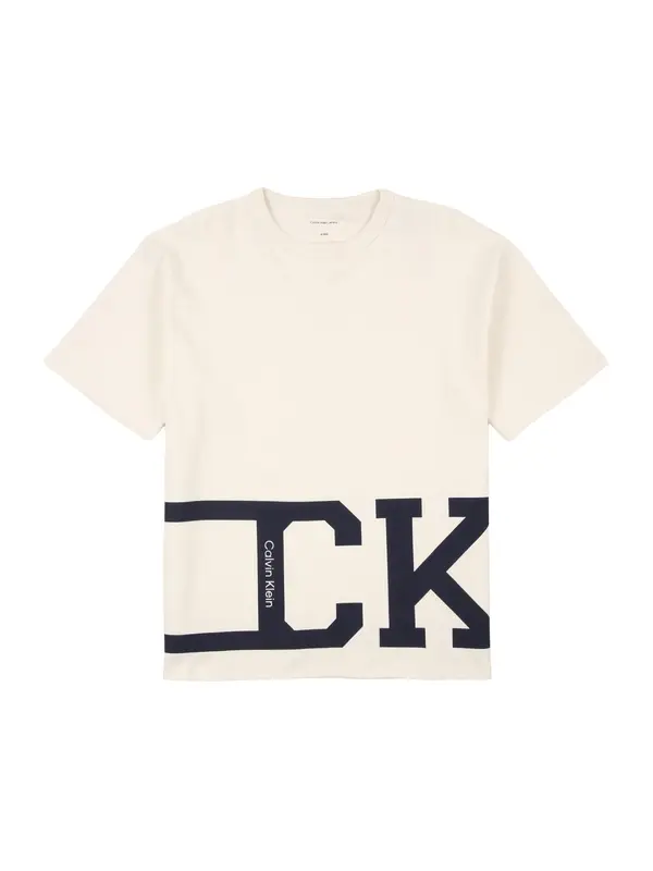 Calvin Klein Jeans Calvin Klein Jeans Majica 'VARSITY'  svetlo bež / črna