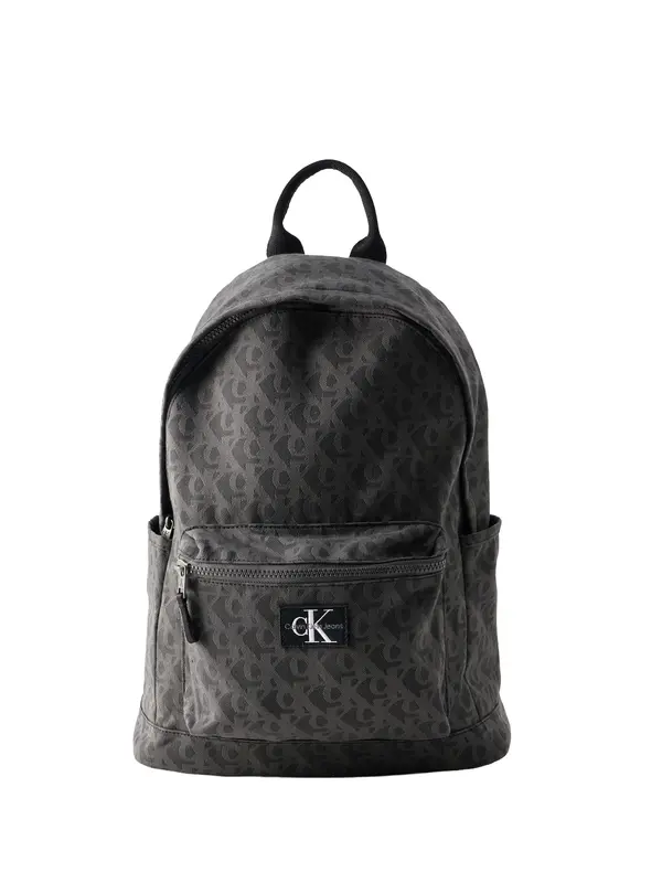 Calvin Klein Jeans Calvin Klein Jeans Nahrbtnik 'Kids' Repeat Monogram'  temno siva / črna