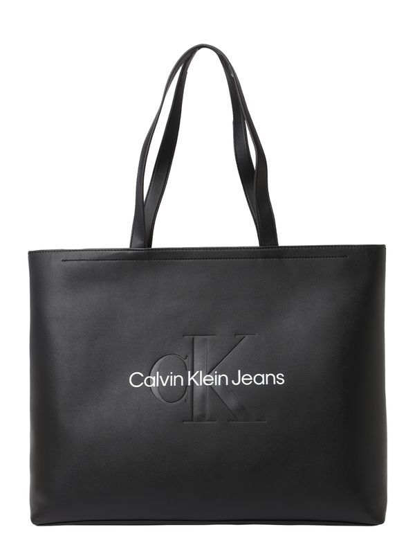 Calvin Klein Jeans Calvin Klein Jeans Nakupovalna torba  črna / bela