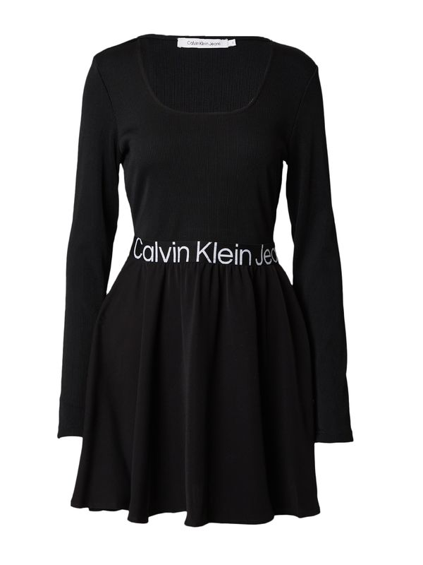 Calvin Klein Jeans Calvin Klein Jeans Obleka  črna / bela