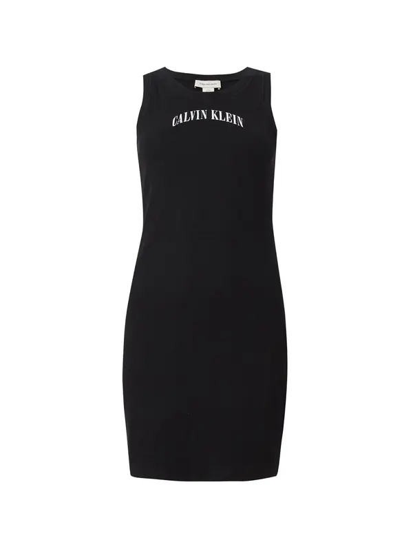 Calvin Klein Jeans Calvin Klein Jeans Obleka 'Embroidered Logo Tank'  črna / bela