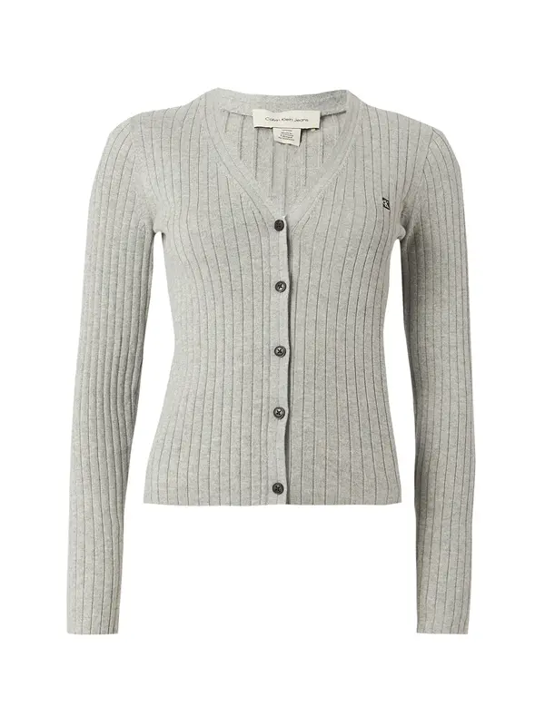Calvin Klein Jeans Calvin Klein Jeans Pletena jopa 'Monogram'  pegasto siva