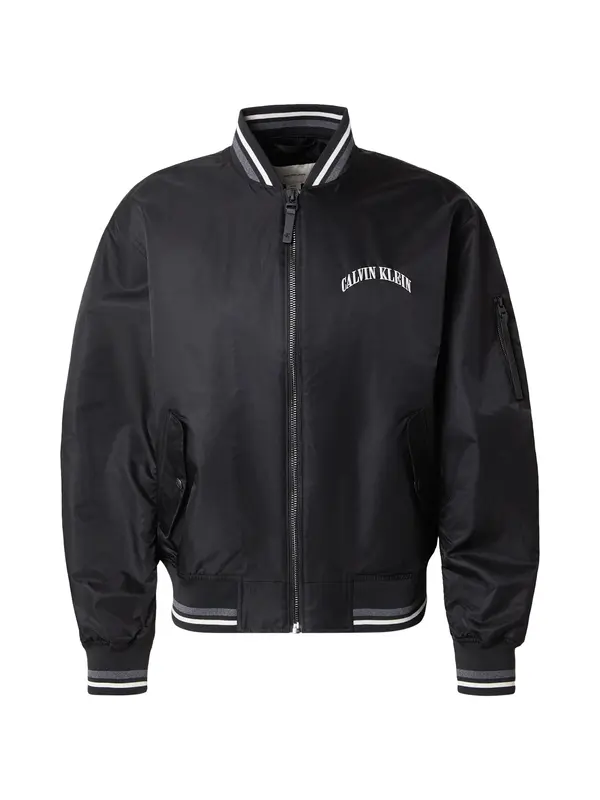 Calvin Klein Jeans Calvin Klein Jeans Prehodna jakna 'Varsity'  temno siva / črna / bela