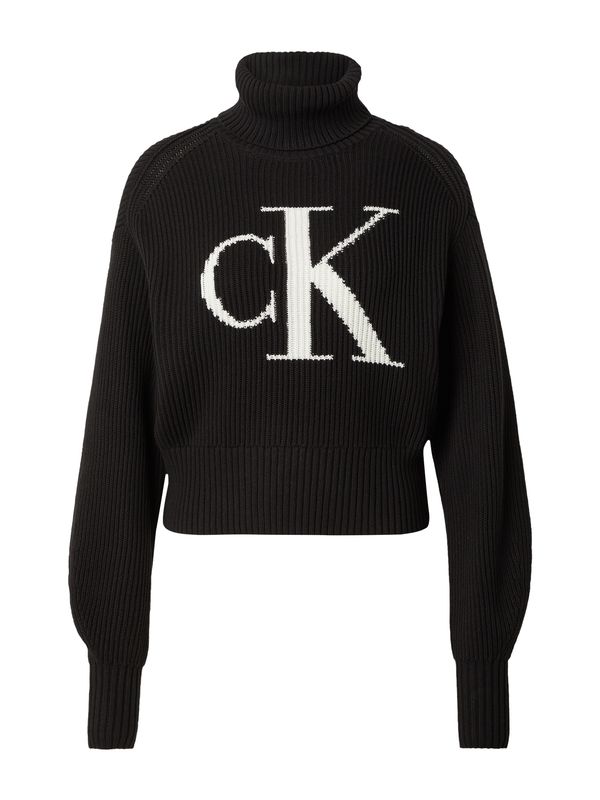Calvin Klein Jeans Calvin Klein Jeans Pulover  črna / bela