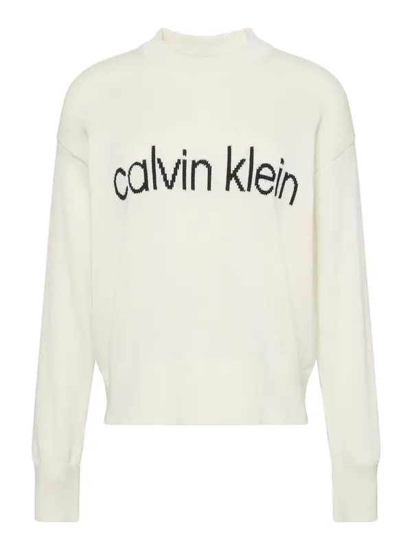 Calvin Klein Jeans Calvin Klein Jeans Pulover  črna / bela