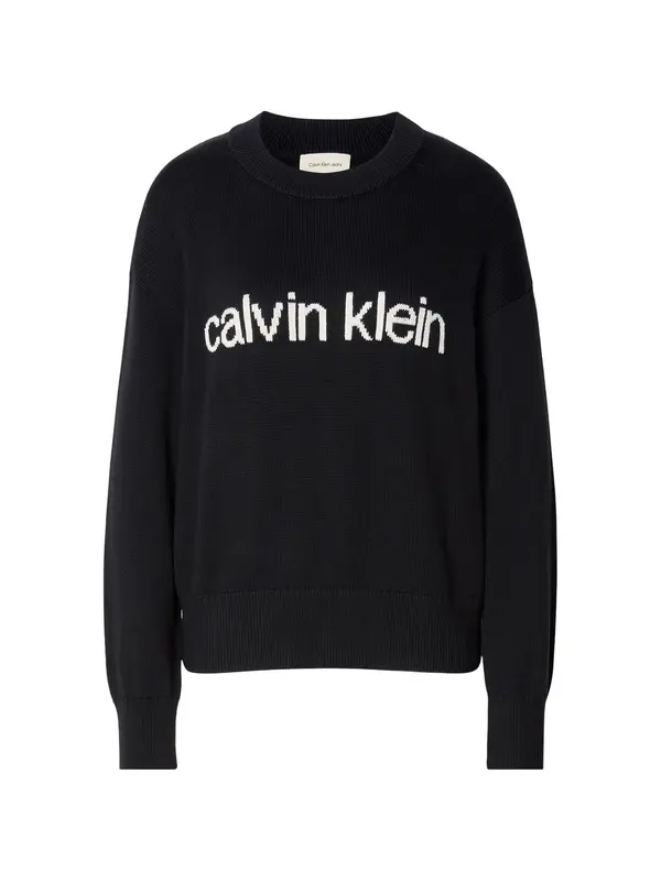 Calvin Klein Jeans Calvin Klein Jeans Pulover  črna / bela
