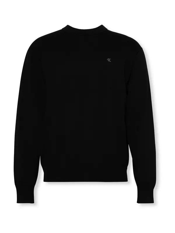 Calvin Klein Jeans Calvin Klein Jeans Pulover 'Monogram Embroidery Relaxed'  črna
