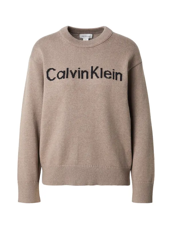 Calvin Klein Jeans Calvin Klein Jeans Pulover  svetlo rjava / črna