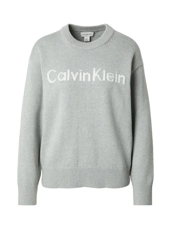 Calvin Klein Jeans Calvin Klein Jeans Pulover  svetlo siva / bela