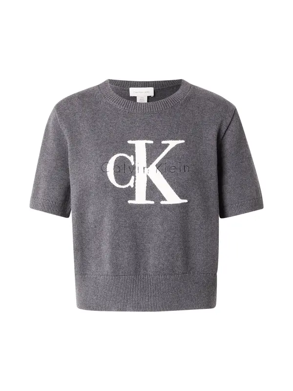 Calvin Klein Jeans Calvin Klein Jeans Pulover  temno siva / bela