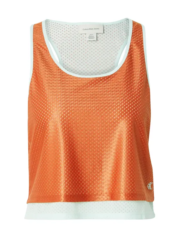 Calvin Klein Jeans Calvin Klein Jeans Top 'PRIDE'  oranžna / bela