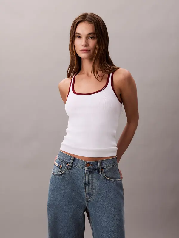 Calvin Klein Jeans Calvin Klein Jeans Top  temno rdeča / bela