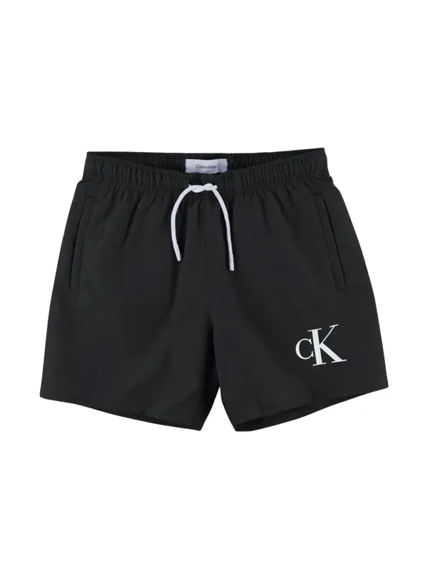 Calvin Klein Kids Calvin Klein Kids Kratke kopalne hlače 'MEDIUM DOUBLE WB'  črna