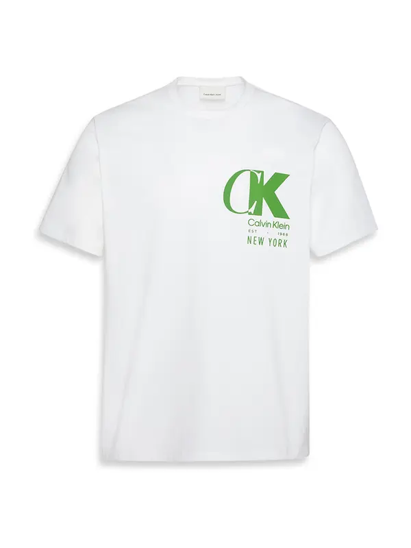 Calvin Klein Calvin Klein Majica '20S'  zelena / bela
