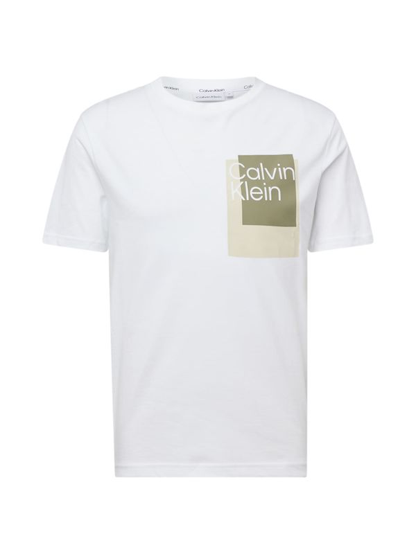 Calvin Klein Calvin Klein Majica  bež / oliva / bela