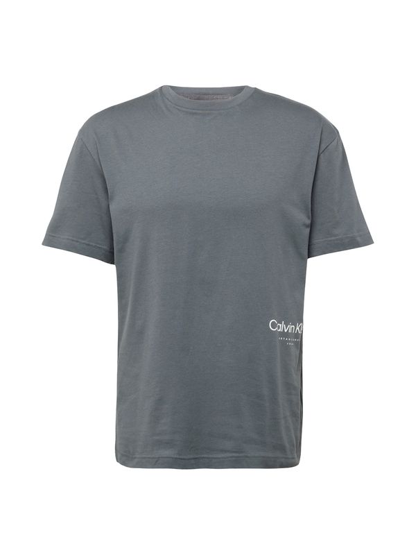 Calvin Klein Calvin Klein Majica 'OFF PLACEMENT'  siva / off-bela