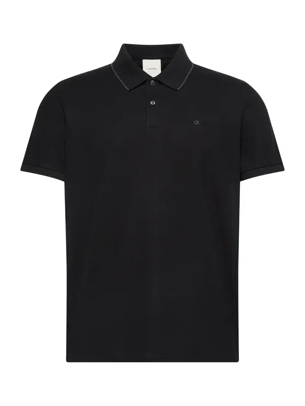 Calvin Klein Calvin Klein Majica 'Tipped Collar'  siva / črna