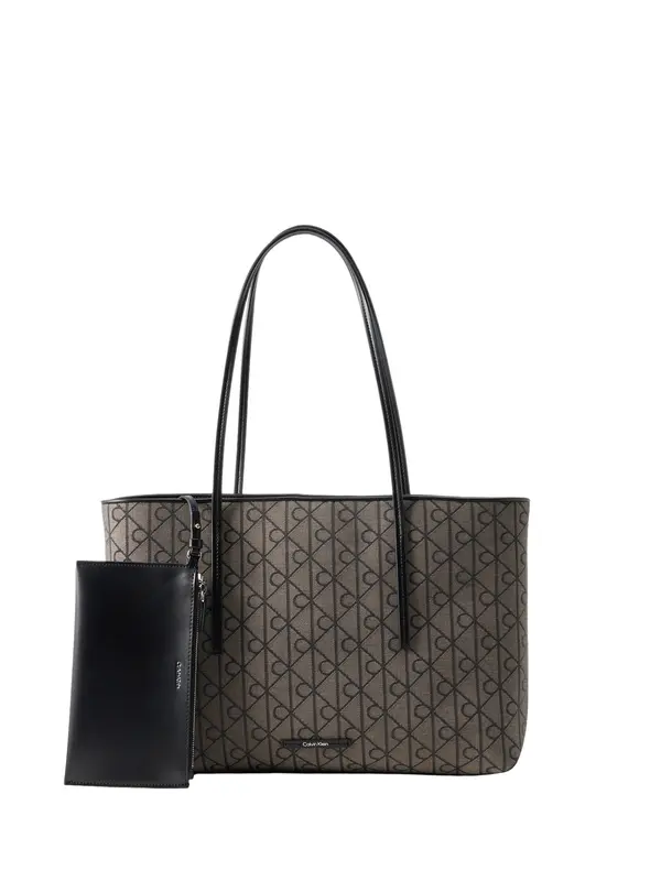 Calvin Klein Calvin Klein Nakupovalna torba 'Emblem Tote With'  rjava / črna