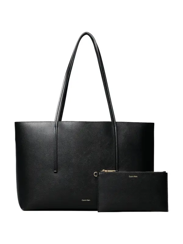 Calvin Klein Calvin Klein Nakupovalna torba 'Foil Logo Tote With'  črna