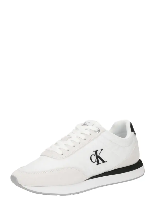 Calvin Klein Calvin Klein Nizke superge 'Essential Retro Mixed Texture'  črna / bela