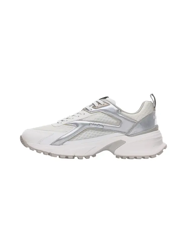 Calvin Klein Calvin Klein Nizke superge 'Hike Runner Metallic'  srebrna / bela