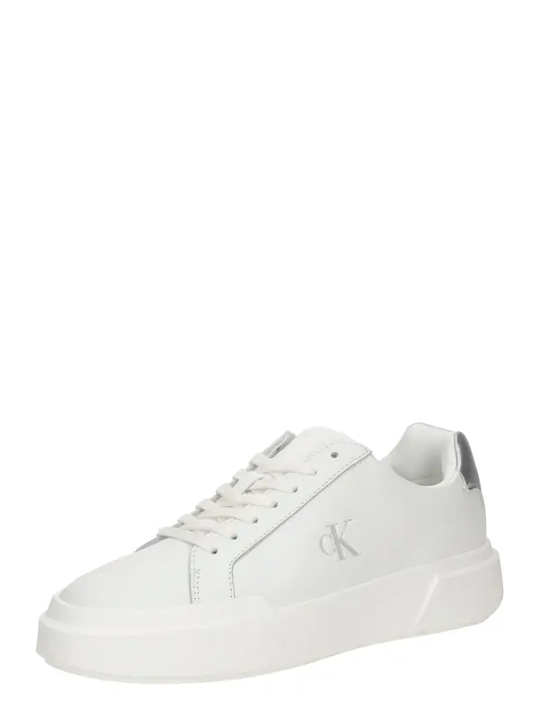Calvin Klein Calvin Klein Nizke superge 'Silver Tab Chunky'  siva / bela