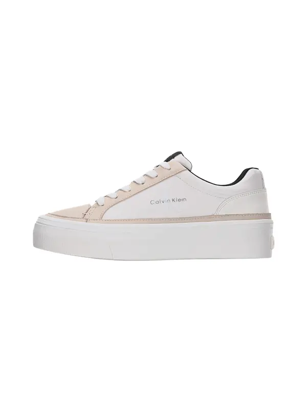 Calvin Klein Calvin Klein Nizke superge 'Vulcanised Flatform'  bež / bela