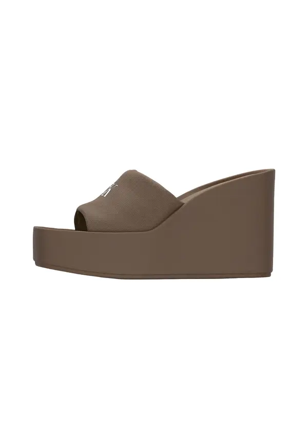 Calvin Klein Calvin Klein Nizki natikači  barva blata / bela