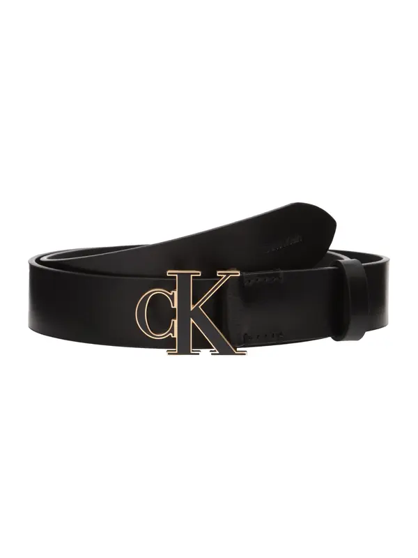 Calvin Klein Calvin Klein Pas 'CK Monogram Buckle'  zlata / črna