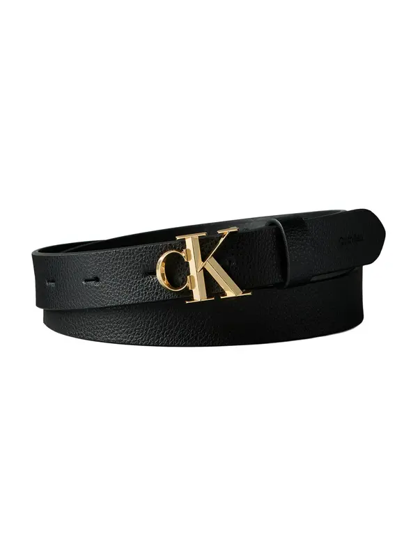 Calvin Klein Calvin Klein Pas 'Pebble Grain Monogram Buckle'  črna