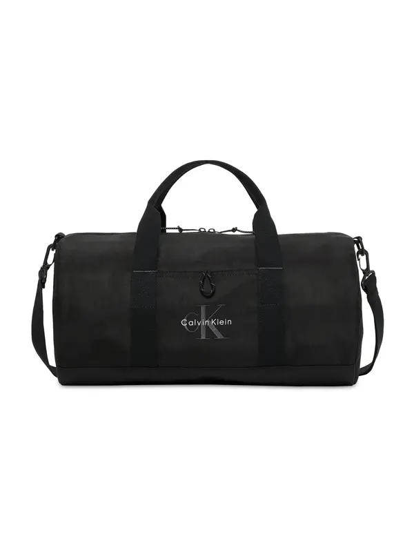Calvin Klein Calvin Klein Potovalna torba 'Monologo Embroidery Duffel'  temno siva / črna