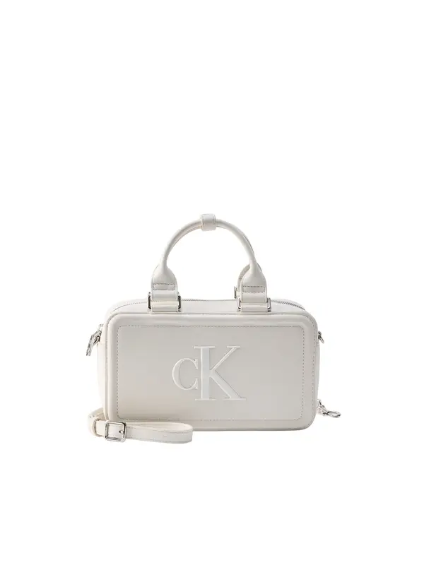Calvin Klein Calvin Klein Ročna torbica 'BOLD CK ELONGATED'  bela