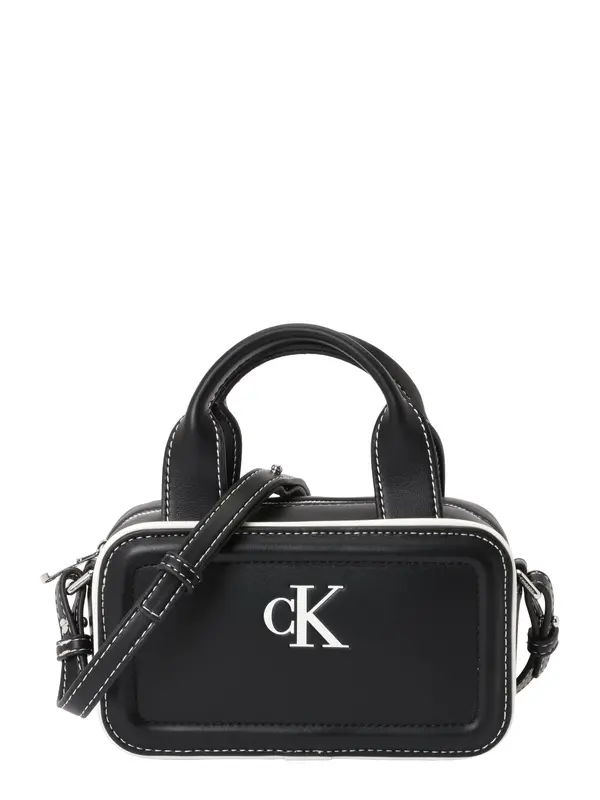 Calvin Klein Calvin Klein Ročna torbica 'Contrast Monogram'  črna / bela