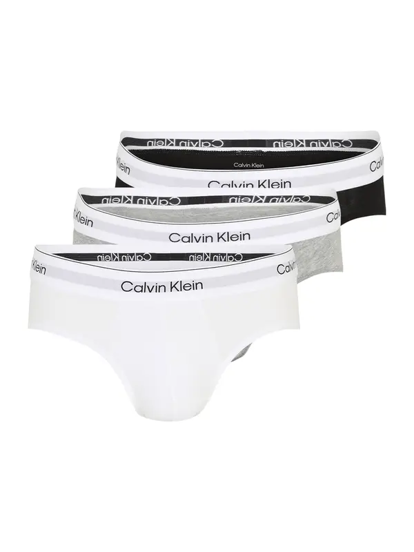 Calvin Klein Calvin Klein Spodnje hlačke  pegasto siva / črna / off-bela