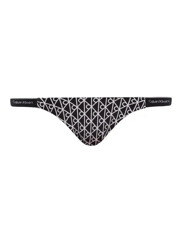 Calvin Klein Swimwear Calvin Klein Swimwear Bikini hlačke  črna / bela
