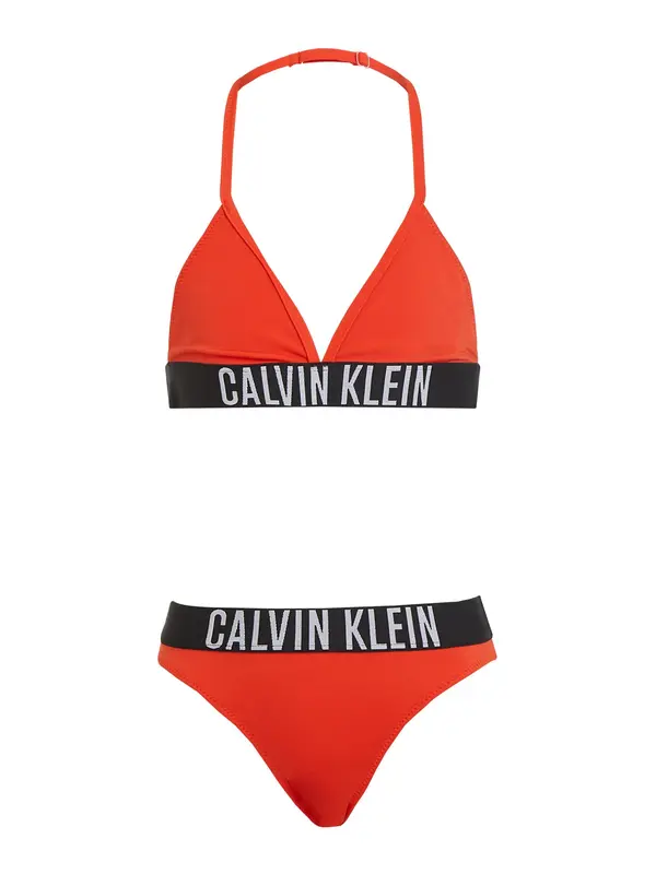 Calvin Klein Swimwear Calvin Klein Swimwear Bikini 'Intense Power'  oranžno rdeča / črna / bela