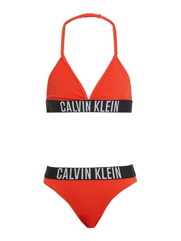 Calvin Klein Swimwear Calvin Klein Swimwear Bikini  oranžno rdeča / črna / bela