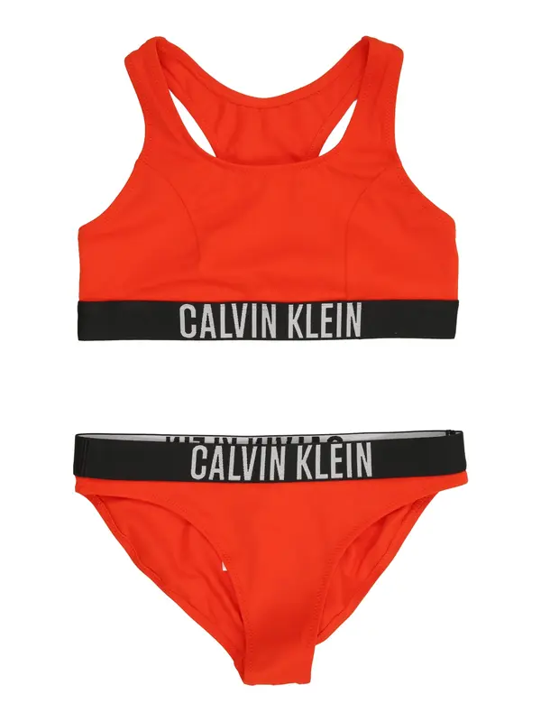 Calvin Klein Swimwear Calvin Klein Swimwear Bikini  oranžno rdeča / črna / bela