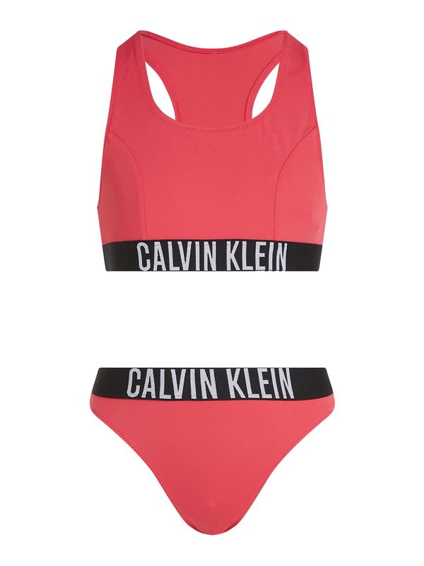 Calvin Klein Swimwear Calvin Klein Swimwear Bikini  svetlo rdeča / črna / off-bela