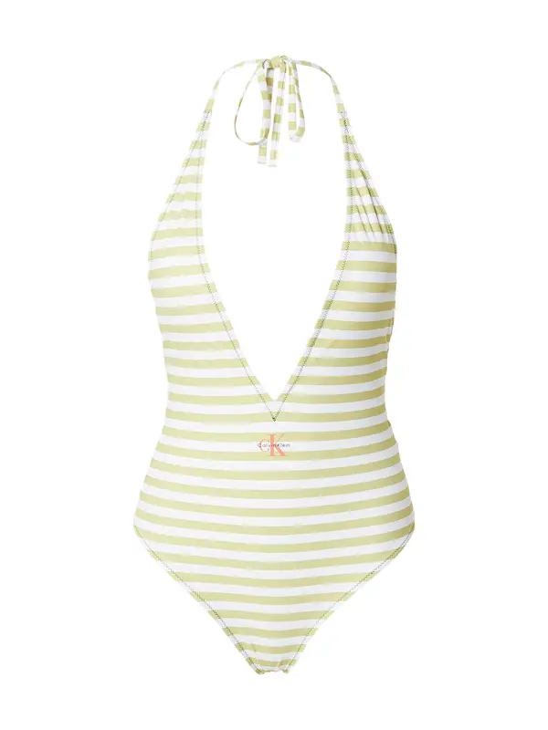 Calvin Klein Swimwear Calvin Klein Swimwear Enodelne kopalke  bež / bela