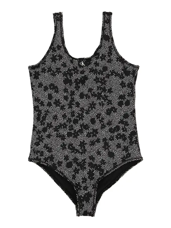 Calvin Klein Swimwear Calvin Klein Swimwear Enodelne kopalke  črna / bela