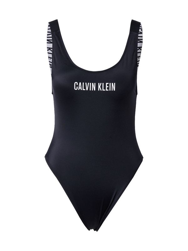 Calvin Klein Swimwear Calvin Klein Swimwear Enodelne kopalke  črna / bela